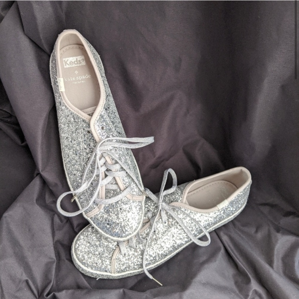 Keds x Kate Spade silver glitter sz 9